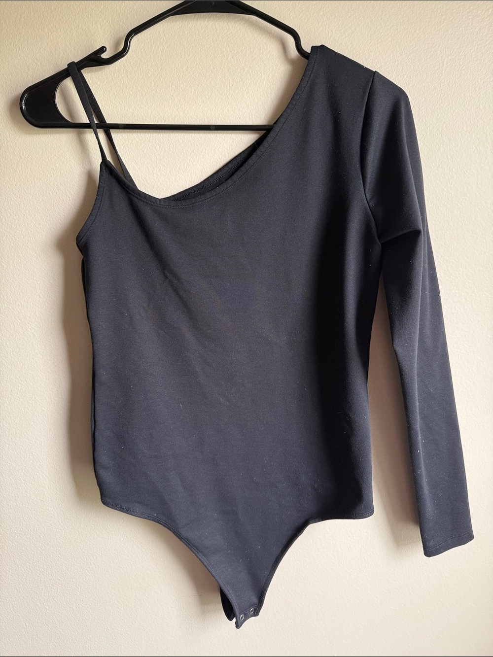 Abercrombie & Fitch Black Asymmetrical One-Sleeve Bodysuit
